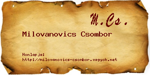 Milovanovics Csombor névjegykártya